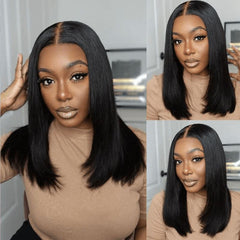 iPretty 13x4 Lace Front Straight Bob Wigs Natural Color