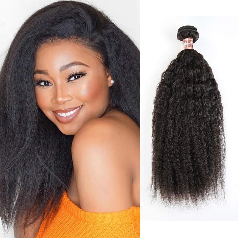 iPretty Brazilian Remy Kinky Straight Human Hair Weave Bundles