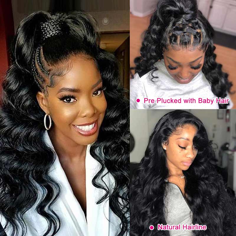 iPretty Brazilian Loose Wave Human Hair Wigs 4x4 Lace Closure Wig Loose Curly