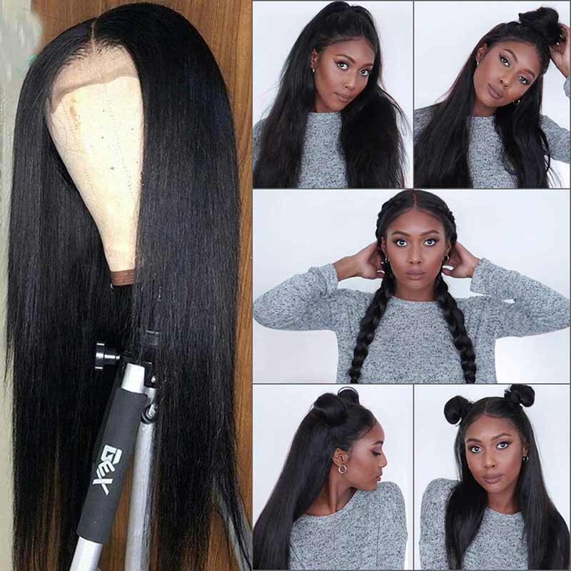 iPretty Peruvian Pre Plucked 13x4 Straight Glueless Lace Front Human Hair Wigs