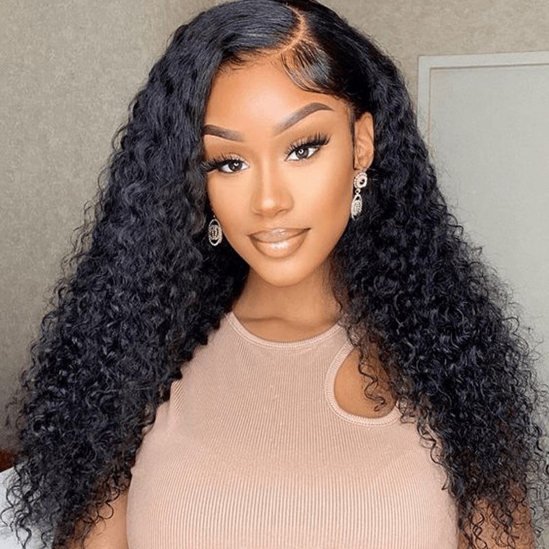 iPretty Kinky Curly 6x5 Pre-Bleached Small Knots Transparent Lace Wear Go Glueless Wig