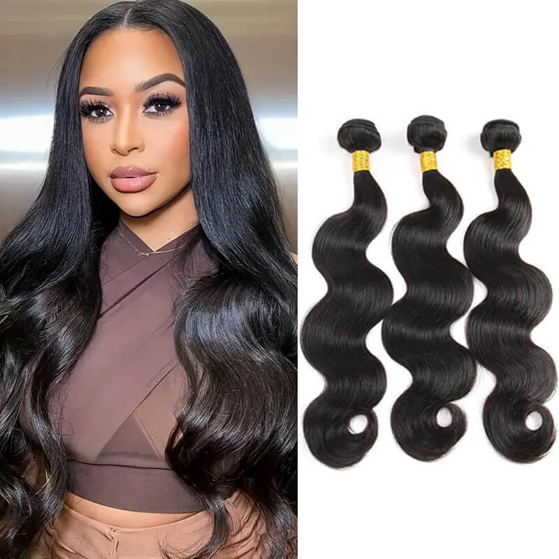 iPretty 3 pcs Human Virgin Hair Body Wave Bundles