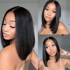 iPretty 13x4 Lace Front Straight Bob Wigs Natural Color