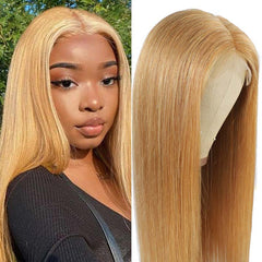 iPretty 27 Color Caramel Blonde Straight Human Hair Wigs Premade 4x4 Lace Closure Wig For Women