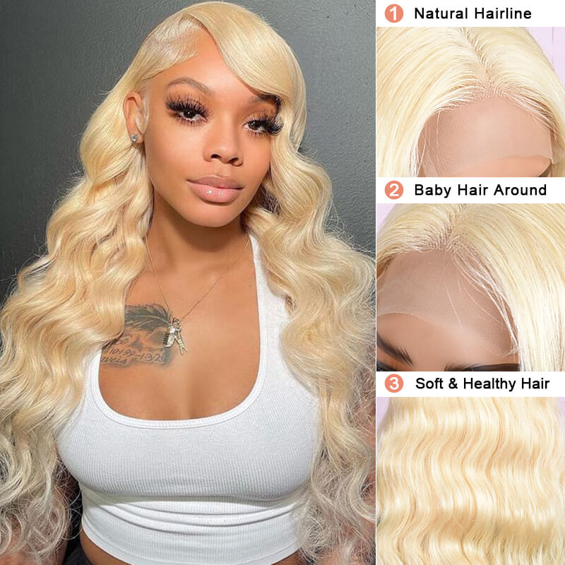 iPretty 4x4 Transparent Lace Body Wave 613 Blonde Wig for Women