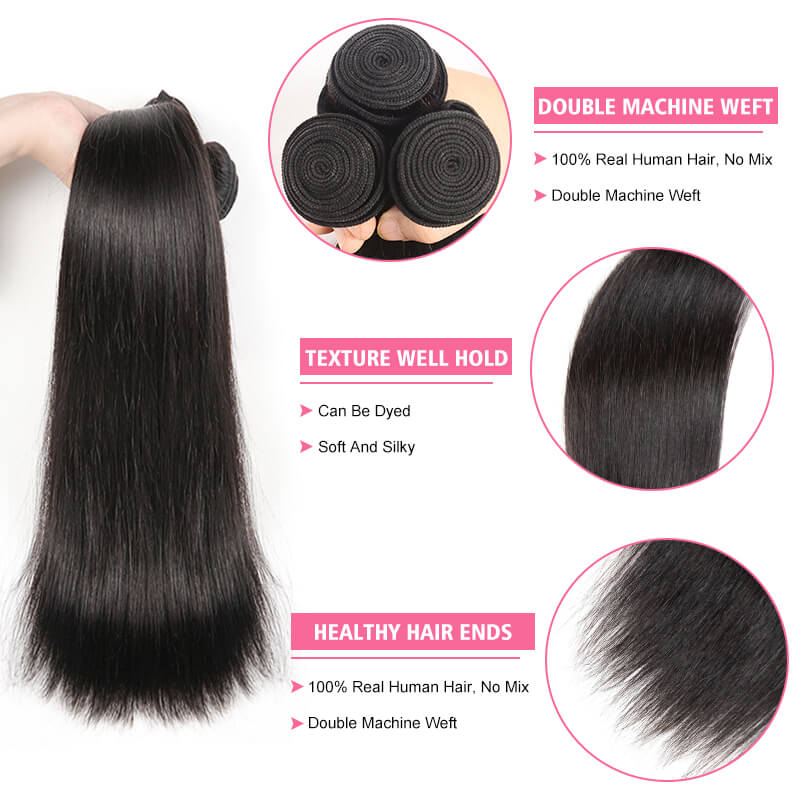 iPretty Human Virgin Straight Hair 3 Bundles