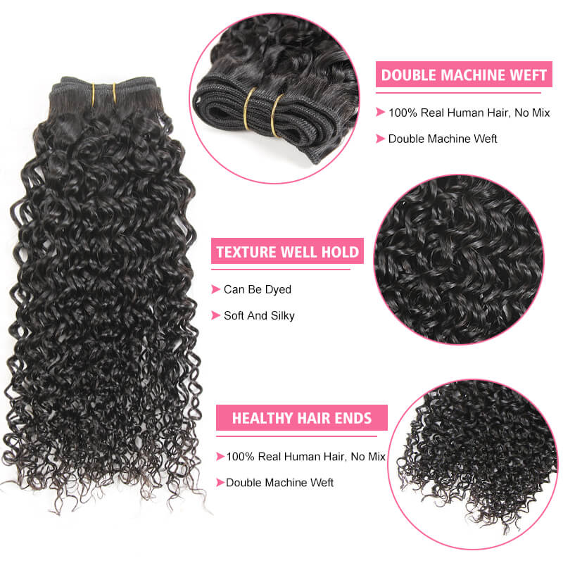 iPretty 3 Bundles Kinky Curly Human Virgin Hair