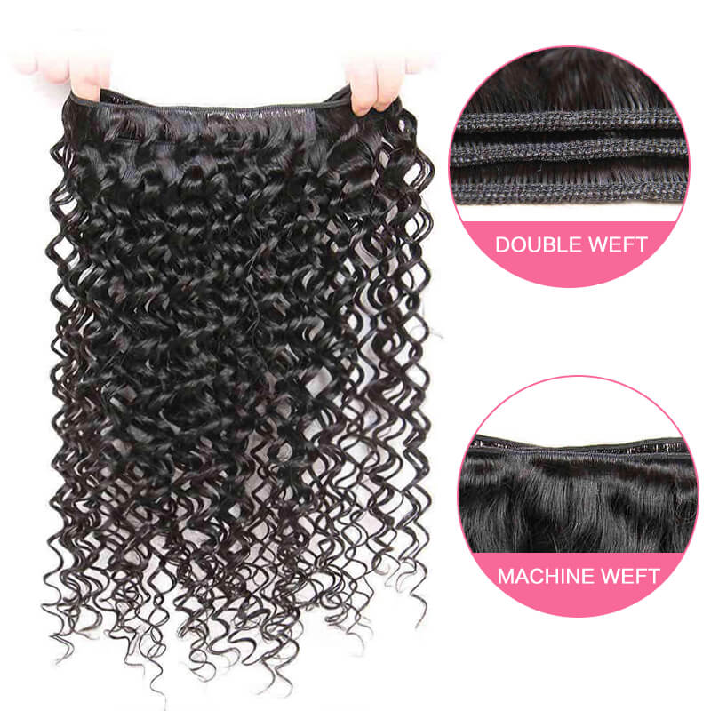 iPretty 3 pcs Bundles Deep Wave Human Virgin Hair