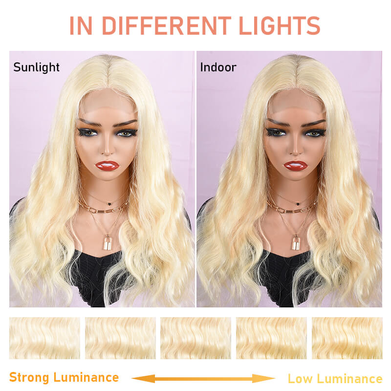 iPretty 4x4 Transparent Lace Body Wave 613 Blonde Wig for Women