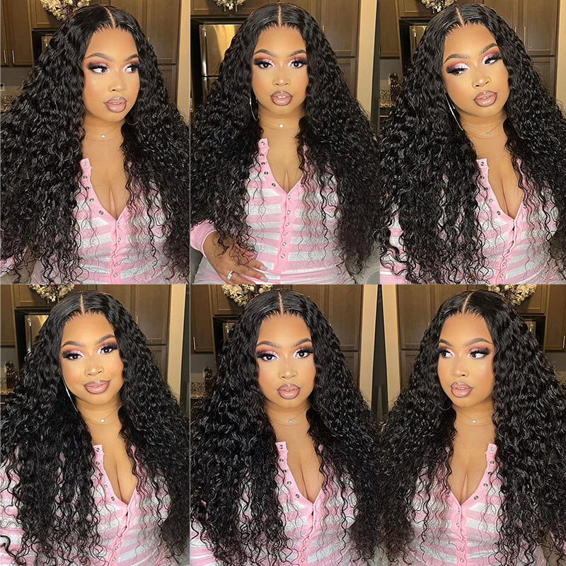 iPretty 4x4 3 Bundles Water Wave Lace Human Virgin Hair with Closure Deal