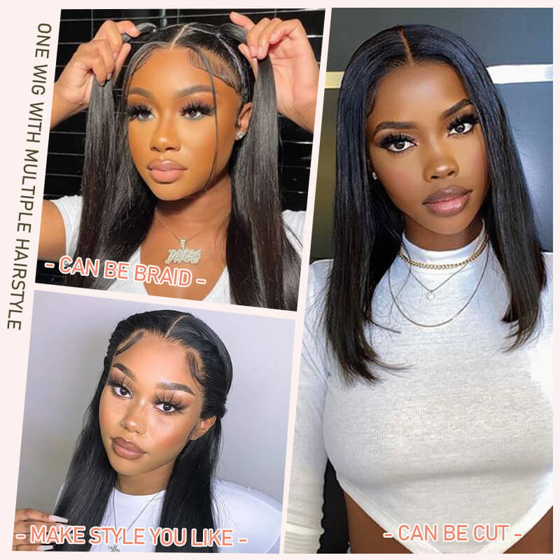 iPretty Straight Wear Go Glueless Wigs Pre Cut 5x5 Skinlike Lace Front Wig Beginner Friendly