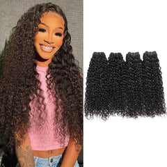 iPretty 4 pcs Kinky Curly Human Hair Bundles