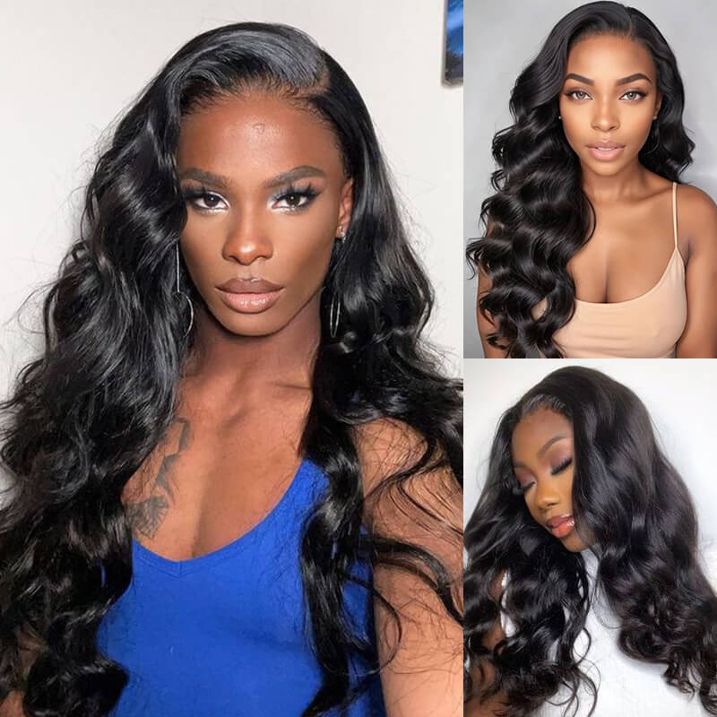 iPretty 6x5 Put On And Go Glueless Lace Bleached Knots Body Wave Wig