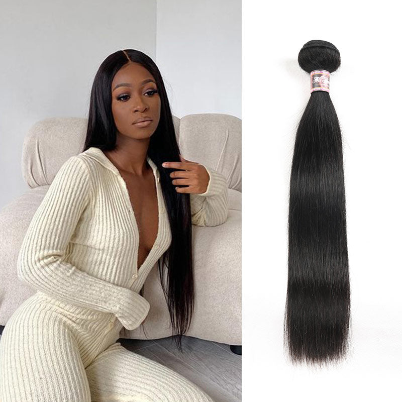 iPretty Brazilian Straight Human Hair Extensions 1 3 4 Bundles Deal