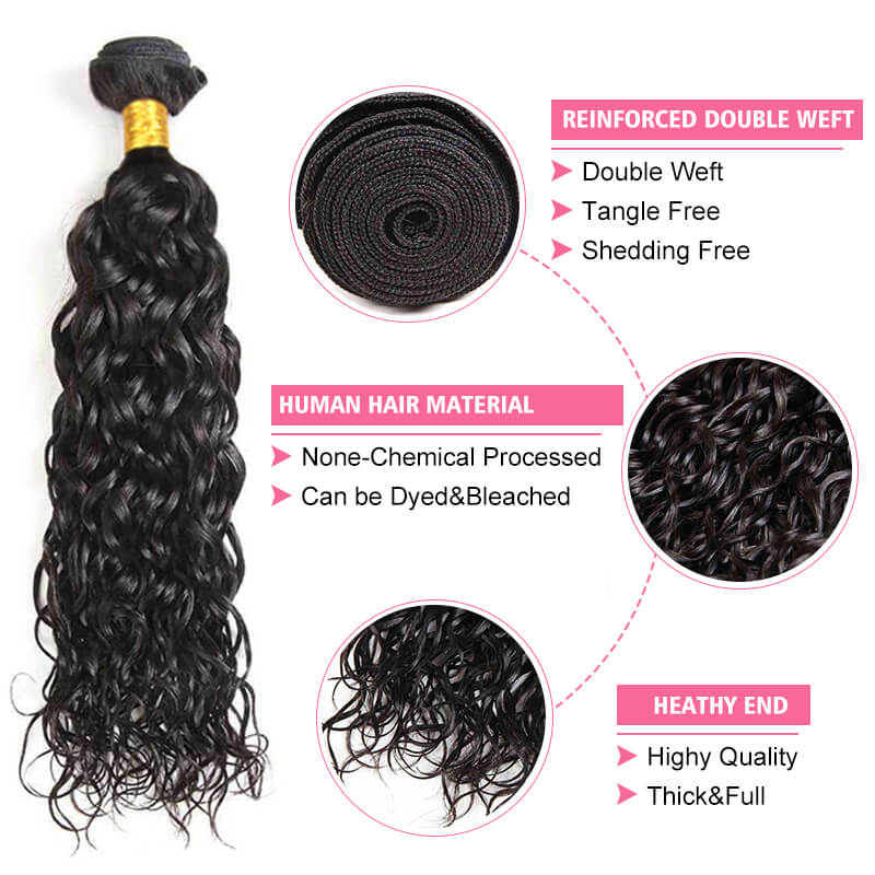 iPretty Water Wave Human Hair 4 Bundles