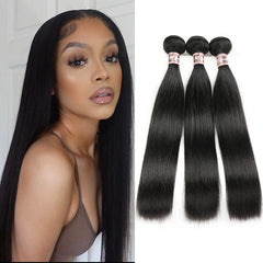 iPretty Brazilian Straight Human Hair Extensions 1 3 4 Bundles Deal