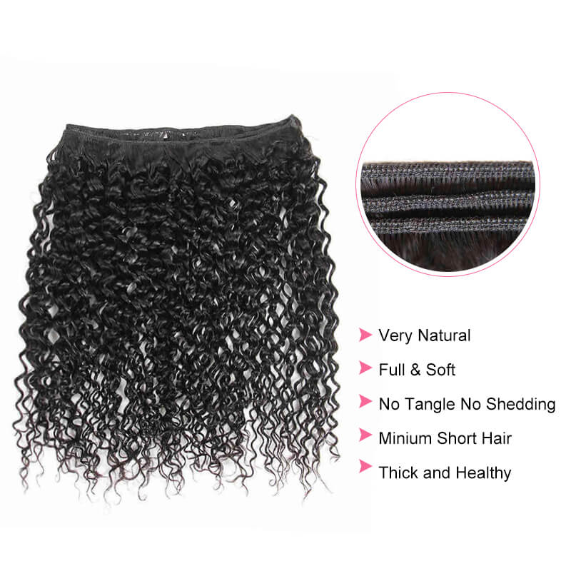 iPretty 4 pcs Kinky Curly Human Hair Bundles