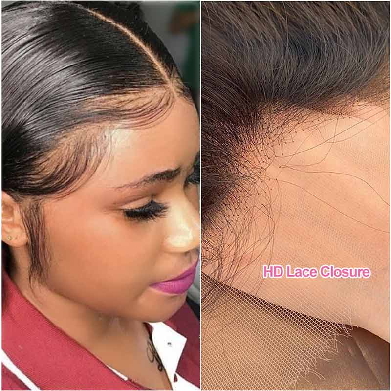 iPretty 13x4 Lace Frontal HD/Medium Brown Lace Alone 10-22 Straight Human Hair Closure