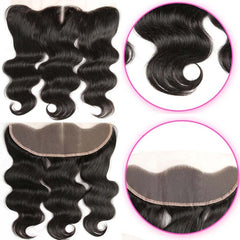 iPretty Body Wave Alone 13x4 HD/Medium Brown Lace Frontal 100% Human Hair Closure with Baby Hair