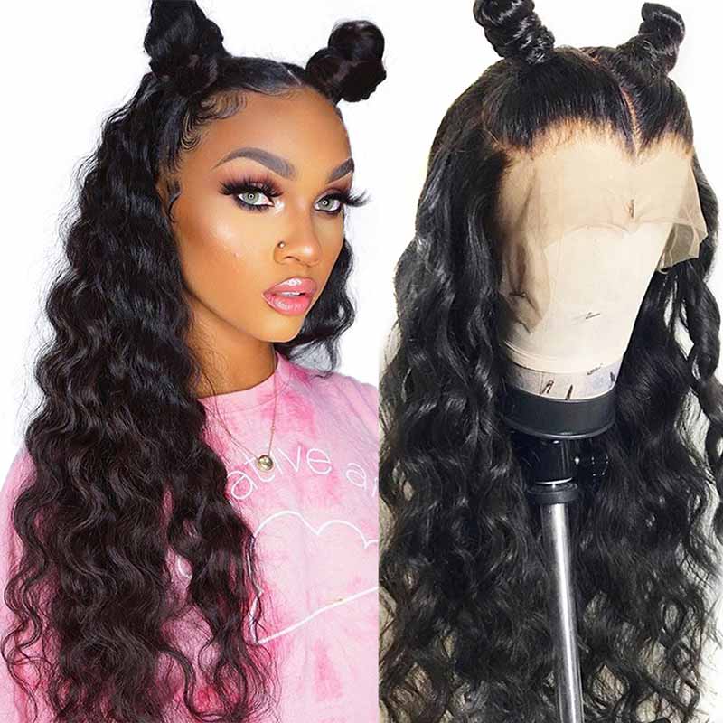 iPretty Brazilian Loose Wave Lace Front Human Hair Wigs 13x4 Lace Frontal Wig