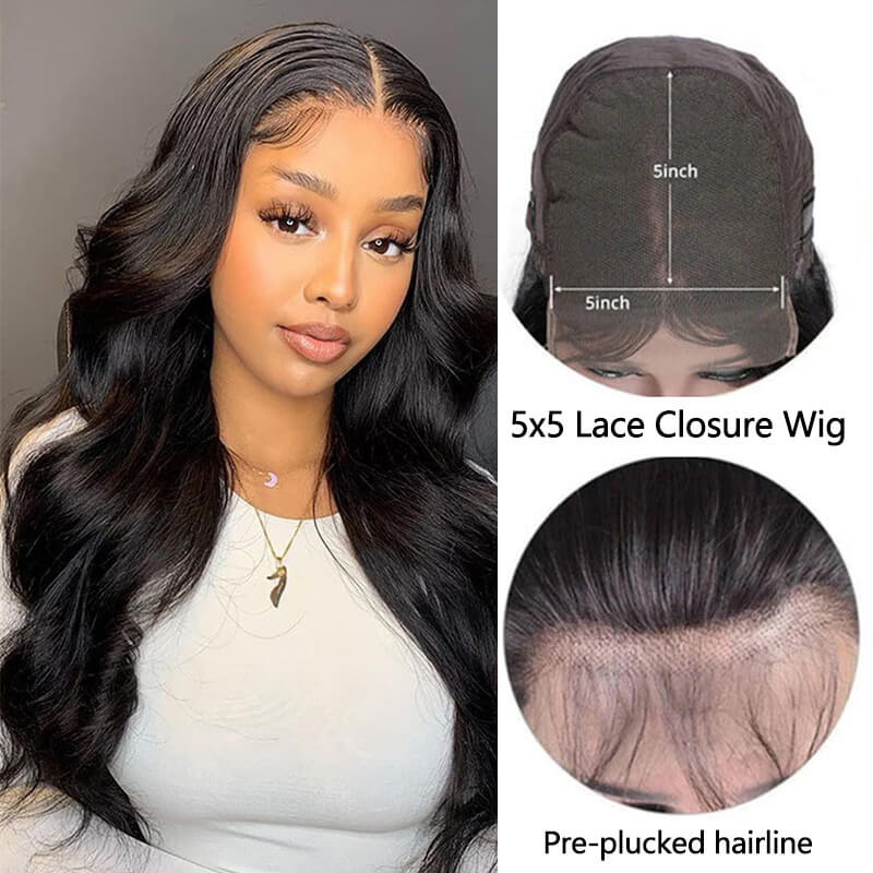 iPretty 5X5 Lace Closure Body Wave Wig