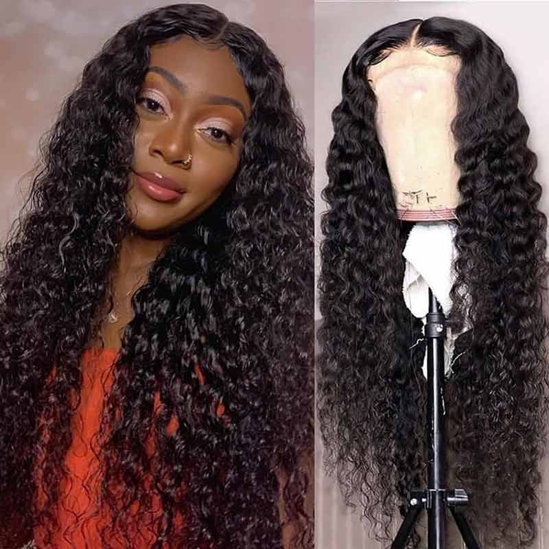 iPretty Brazilian Water Wave Lace Front Human Hair Wigs Wet And Wavy Lace Frontal Wig