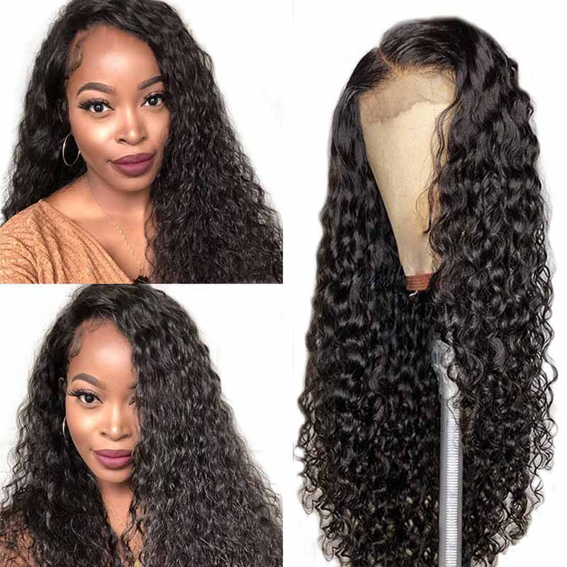 iPretty Brazilian Water Wave Lace Front Human Hair Wigs Wet And Wavy Lace Frontal Wig