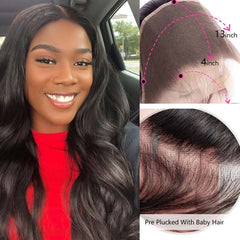 iPretty Body Wave Alone 13x4 HD/Medium Brown Lace Frontal 100% Human Hair Closure with Baby Hair