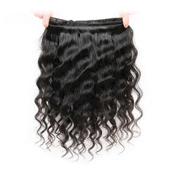 iPretty Loose Wave Human Hair Bundles With Free/ Middle Part 4x4 Lace Closure