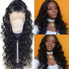 iPretty Brazilian Loose Wave Lace Front Human Hair Wigs 13x4 Lace Frontal Wig