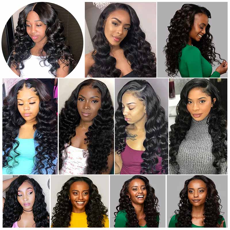 iPretty Brazilian Loose Wave Human Hair Wigs 4x4 Lace Closure Wig Loose Curly