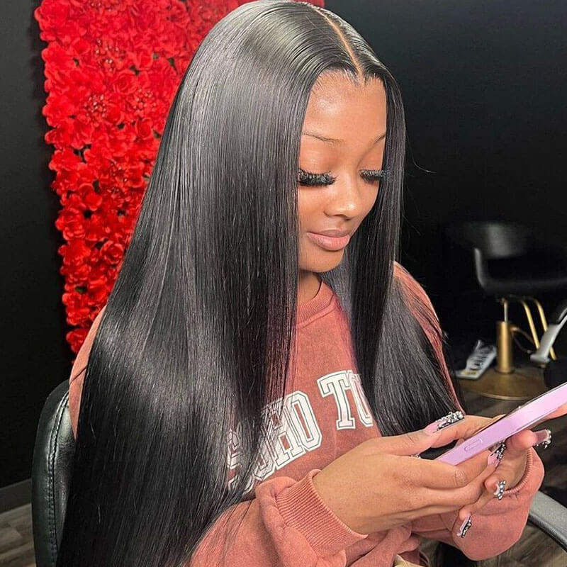 iPretty Straight Wear Go Glueless Wigs Pre Cut 5x5 Skinlike Lace Front Wig Beginner Friendly