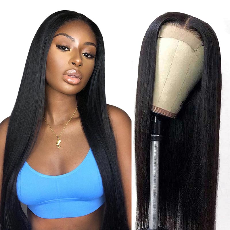 iPretty Peruvian Pre Plucked 13x4 Straight Glueless Lace Front Human Hair Wigs