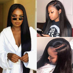 iPretty Peruvian Pre Plucked 13x4 Straight Glueless Lace Front Human Hair Wigs