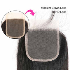 iPretty 5x5 HD Lace Closure Straight Hair Invisible Lace Pre Plucked with Baby Hair