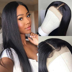 iPretty Peruvian Pre Plucked 13x4 Straight Glueless Lace Front Human Hair Wigs