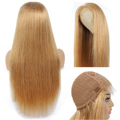 iPretty 27 Color Caramel Blonde Straight Human Hair Wigs Premade 4x4 Lace Closure Wig For Women