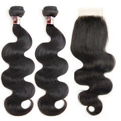 iPretty Brazilian Body Wave 2 Bundles With a 4x4 Lace Closure Brazilian Weave And Closure