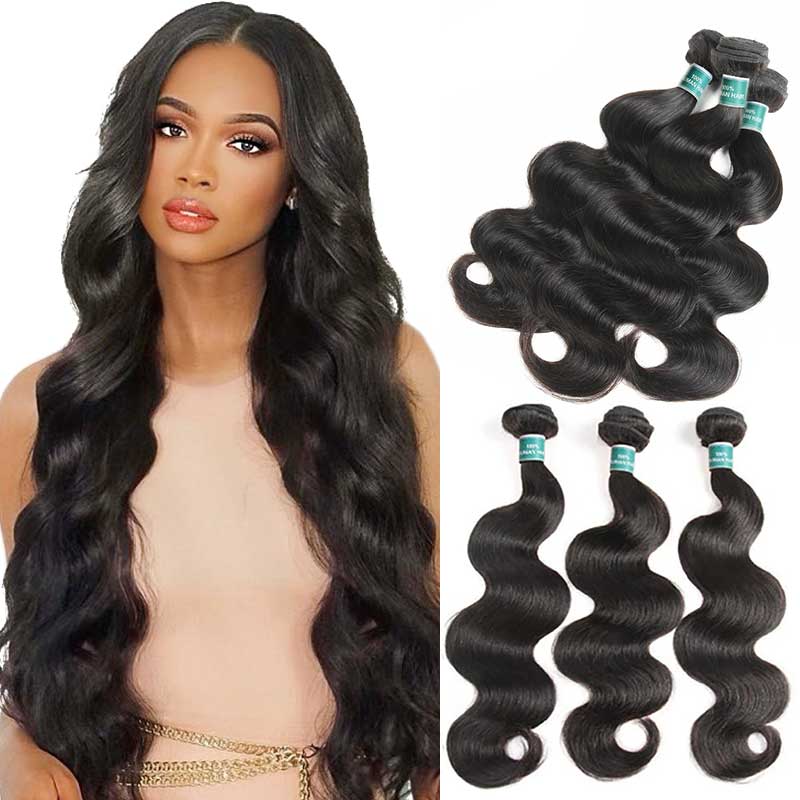 iPretty 3 Pcs Brazilian Body Wave Human Hair Bundles